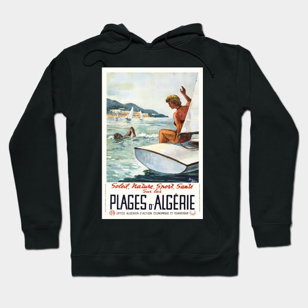 Plages d' Algerie, Travel Poster Hoodie by BokeeLee